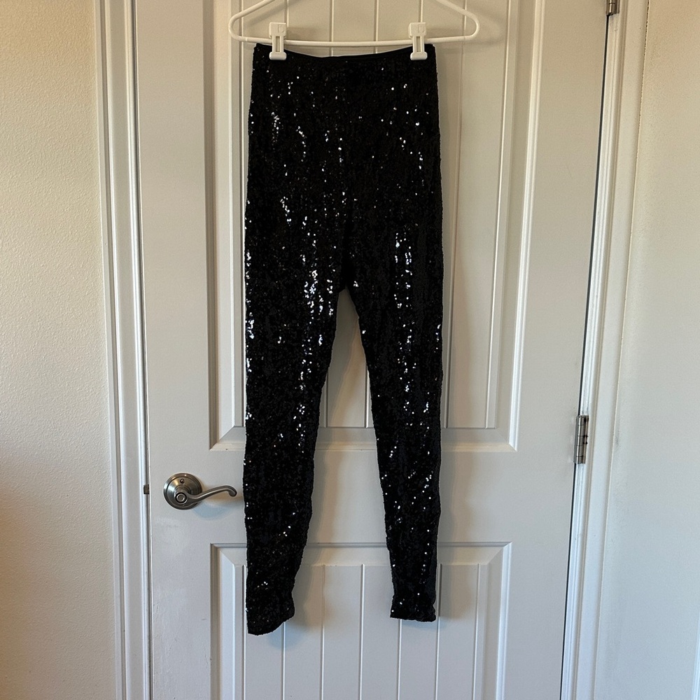 WAYF Black Sequin Leggings